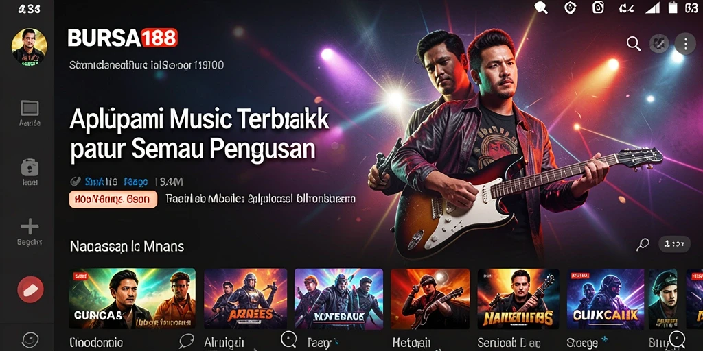 Tampilan gameplay BURSA188 menampilkan pengguna menikmati musik dengan antarmuka yang menarik.