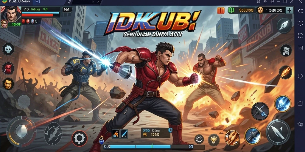 Screenshot gameplay IDKLUB menampilkan aksi bertarung yang mendebarkan.