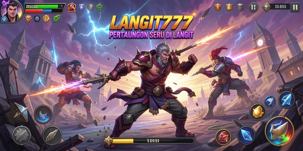 Tampilan aksi seru dalam pertempuran di LANGIT777.