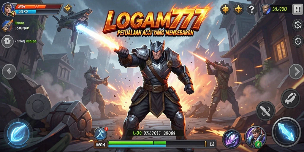 Tampilan aksi mendebarkan dari LOGAM777 dalam gameplay yang intens.