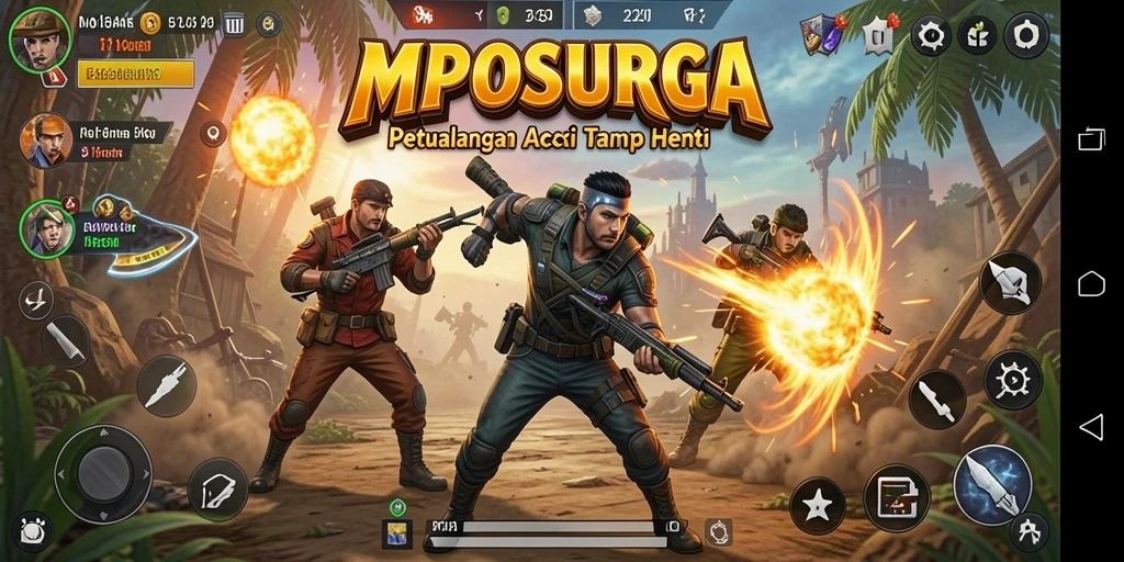 Tampilan penuh aksi dalam gameplay MPOSURGA yang mendebarkan.