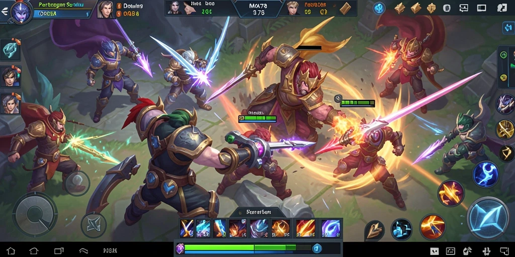 Screenshot gameplay ORA78 menampilkan pertarungan seru antar tim.