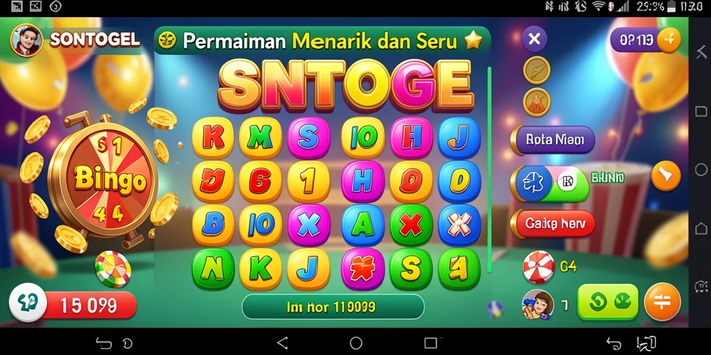 Screenshot utama SONTOGEL menampilkan gameplay Bingo yang seru.