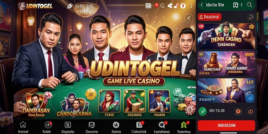 Screenshot gameplay Live Casino UDINTOGEL menampilkan dealer profesional dalam aksi.
