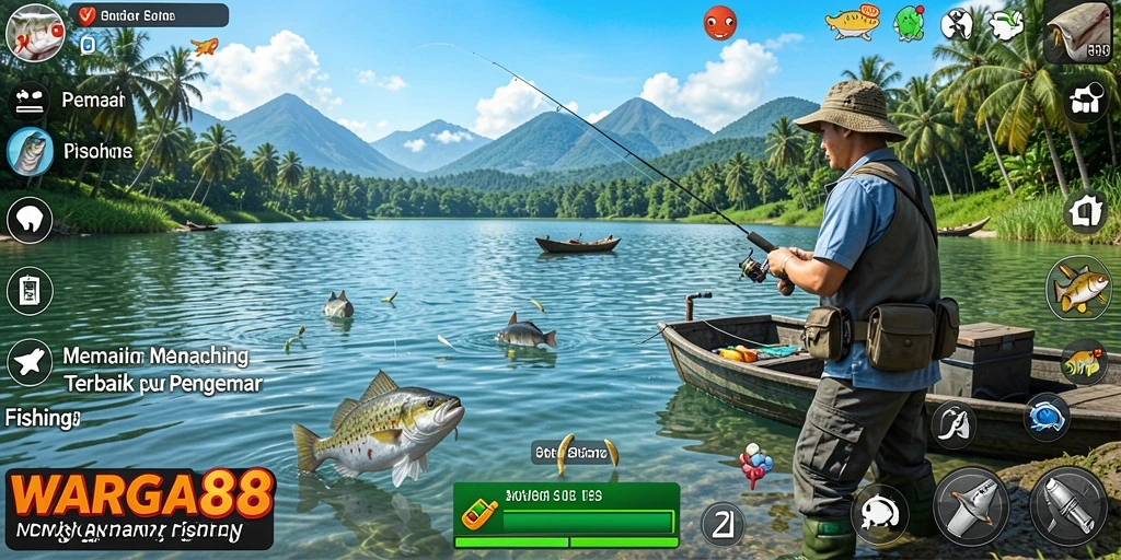 Gambaran gameplay memancing yang menarik di WARGA88.