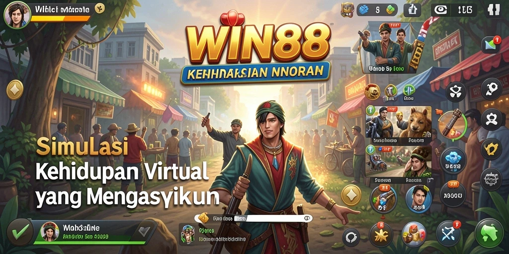 Tangkapan layar gameplay WIN88 menunjukkan interaksi sosial yang seru dan grafis yang menarik.