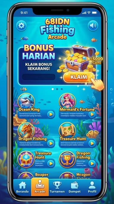 Tampilan antarmuka pengguna 68idn yang sederhana dan intuitif.